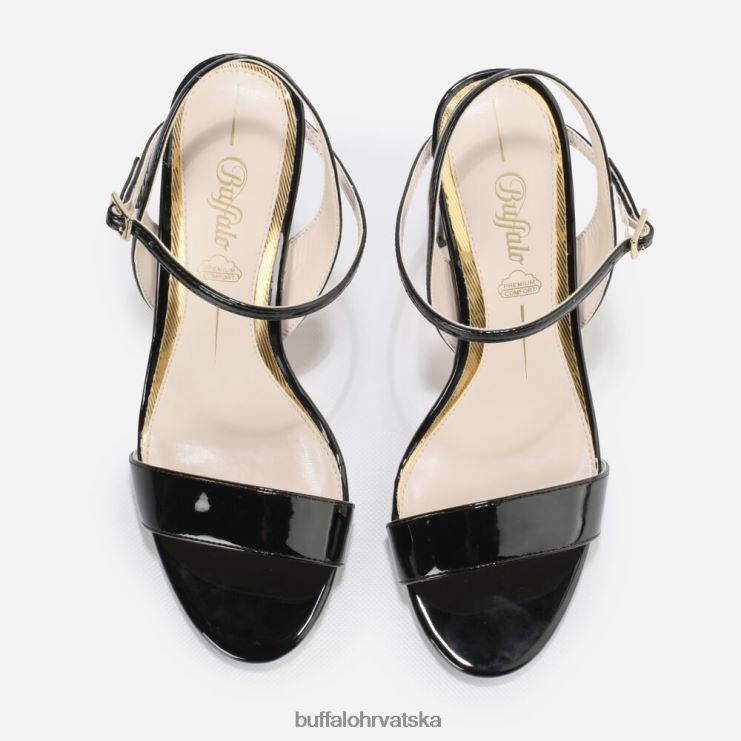 crno Buffalo jean uredna sandala s visokom petom vegan |sandale TDD6T36